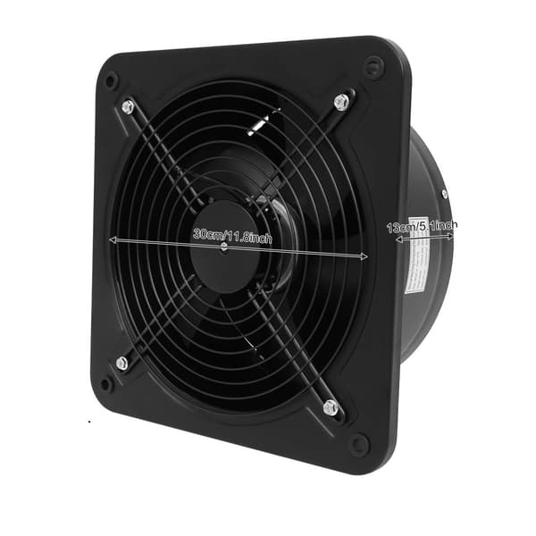 Industriel Vægudtræksventilator, Lavt Støjniveau, 2677m³/t Luftstrøm,sort