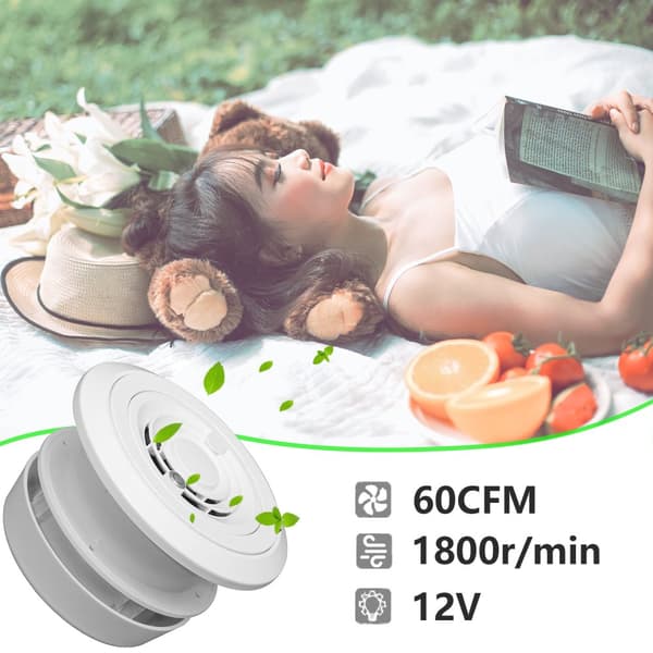 RV Utsugningsfläkt, 60 CFM Luftflöde, 12V Energisnål, Hållbart ABS-material