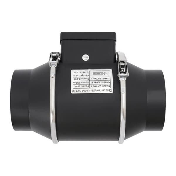 Inline-kanavapuhallin, 220 m³/h ilmavirta, matala melu toiminnassa,EU, musta