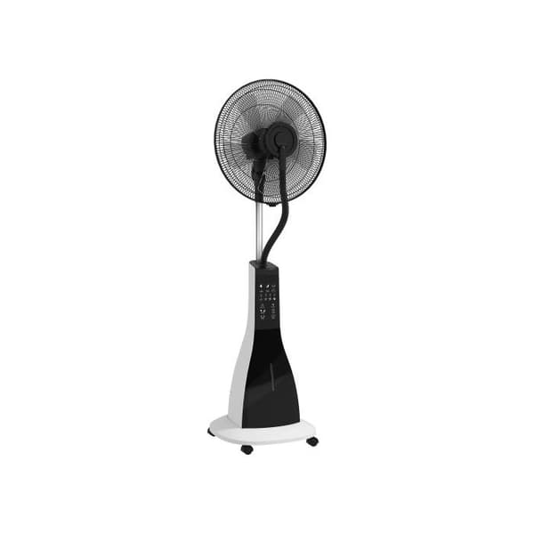 HOMCOM Golvfläkt med vattendimmafunktion 90W, 3L tank, 3 hastigheter, oscillernande, med fjärrkontroll, svart
