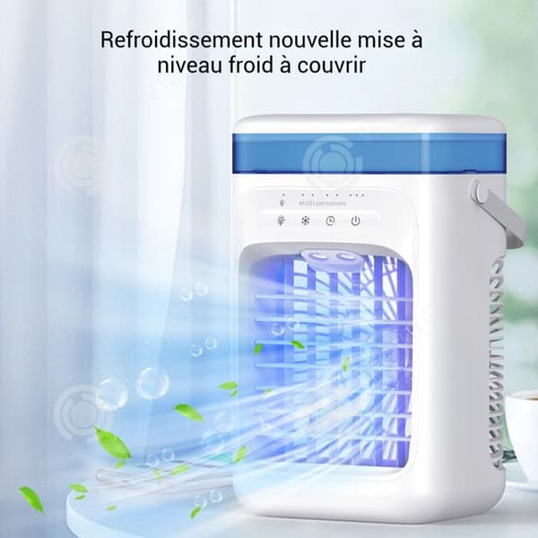 INN Bärbar tyst luftkonditionering 17,8x14,7x29,5cm 8w 1000ml med färgglada LED-lampor luftfuktare fläkt för luftkonditionering