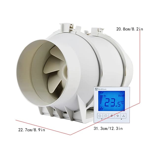 3-hastighets rörutdragare med fläkt, temperaturdetektering, energieffektiv,VIT
