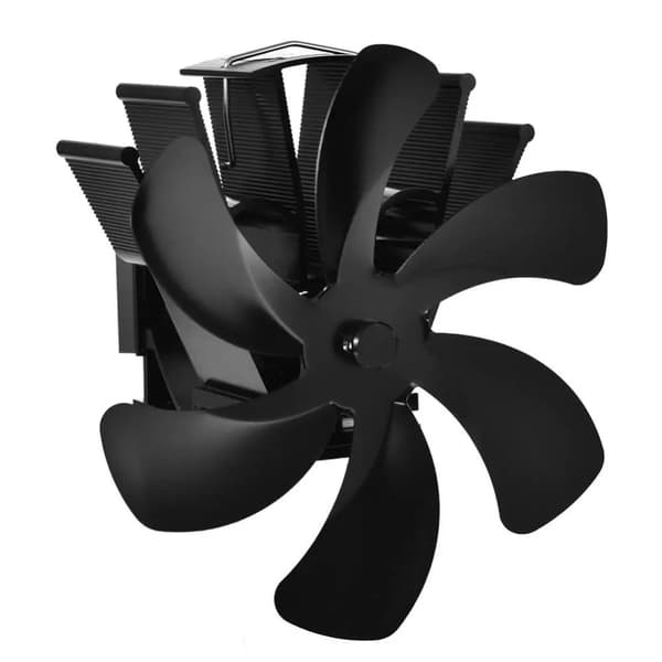 Eldstadens Värmemotoriserade Fläkt, 6 Blad, Miljövänlig Drift, Tyst Design,Väggmonterad