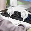 Miniatyrbild 3 av 4: EBTOOLS Hanging Neck Fan Mini Portable Fan Nackband Double Desktop USB Uppladdningsbar Lazy Hanging Style
