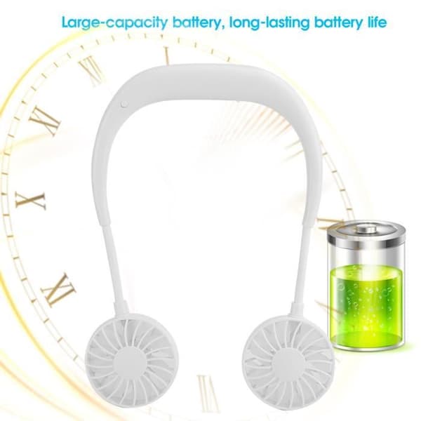 EBTOOLS Hanging Neck Fan Mini Portable Fan Nackband Double Desktop USB Uppladdningsbar Lazy Hanging Style