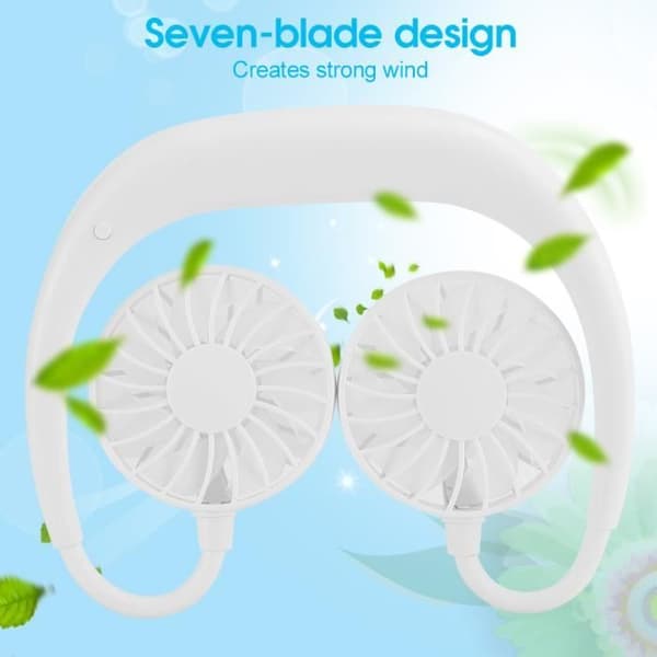 EBTOOLS Hanging Neck Fan Mini Portable Fan Nackband Double Desktop USB Uppladdningsbar Lazy Hanging Style