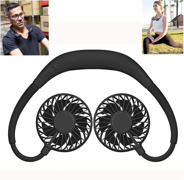 Bärbar hängande nackfläkt, handsfree, runt nacken, personlig sportfläkt, justerbar minifläkt mai