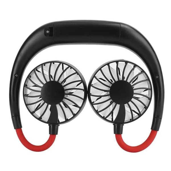Cikonielf Mini Sports Fläkt Mini Bärbar Fläkt Nackband Dubbel Desktop USB Uppladdningsbar Lazy Hanging Style