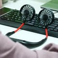 Miniatyrbild 4 av 4: Fdit Uppladdningsbar Personlig Fläkt Mini Bärbar Halsfläkt Dubbel USB Uppladdningsbar skrivbordshängande stil