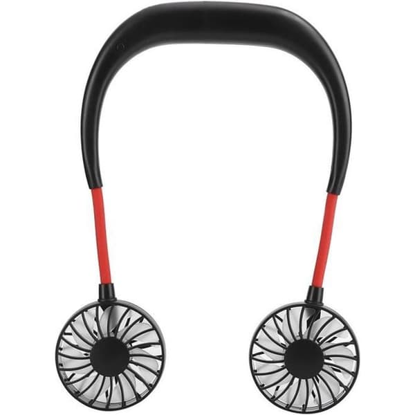 Fdit Uppladdningsbar Personlig Fläkt Mini Bärbar Halsfläkt Dubbel USB Uppladdningsbar skrivbordshängande stil