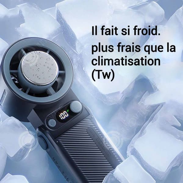 INN Fläkt 5,2 x 5,7 x 17,8 cm kylning på 3 sekunder 199 nivåer digital LED-skärm långvarigt batteri hopfällbar