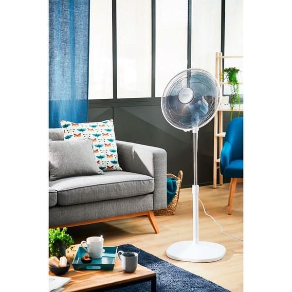 ROWENTA Turbo Essential piedestalfläkt, kraftfull, design, hållbar, effektiv, ekodesignad, 3 hastigheter VU3110F0