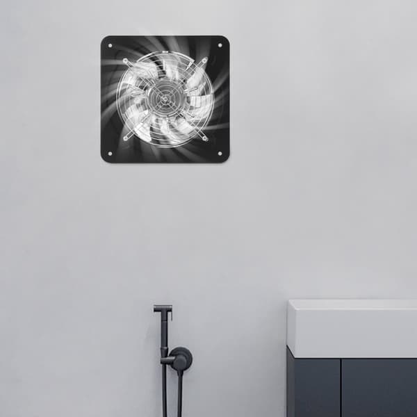 Väggmonterad frånluftsfläkt, 80W effekt, modern design