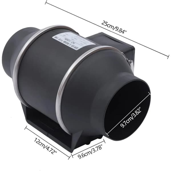 Exhaustfläkt, effektiv luftflöde, tyst drift,svart