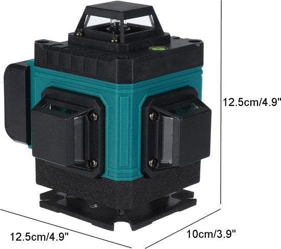 Linjelasere - Selvnivellerende krydslinjelaser 4D-bygningslaser - 8 til 16 linjer - 360° roterende laser - Stativ og bæretaske medfølger