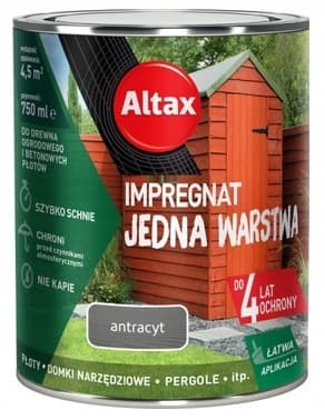 Puun ja betonin kyllästysaine, yksi kerros, antrasiitti, 0,75 l
