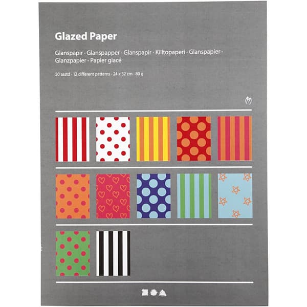 Glanspapper med tryck - 24x32 cm - 80 g - 50 ark