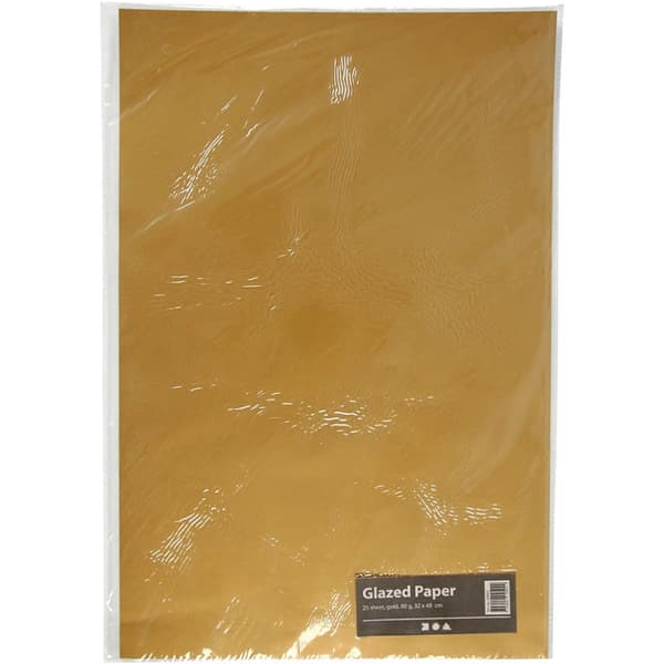 Glanspapper - 32x48 cm - 80 g - Guld - 25 ark