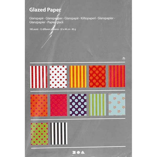 Glanspapper med tryck - 32x48 cm - 80 g - 100 ark