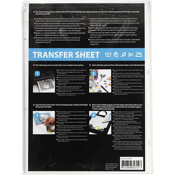 Transferpapper - Tyg - 21,5x28 cm - 3 ark
