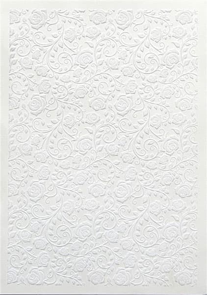 Velour Papper A4 - Rosor Vit - 10 ark - 250 g