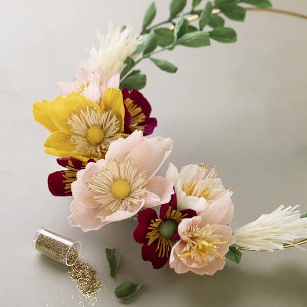 Pysselkit Kräppapper - Blomsterkrans
