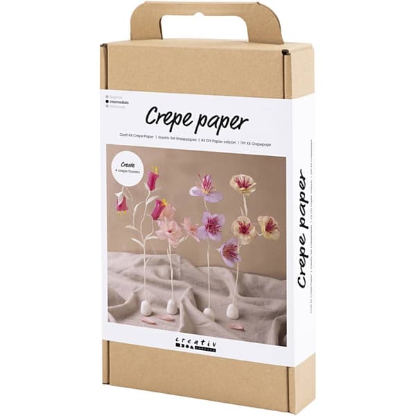 DIY Pysselkit Kräppapper - Blommor i Pastellfärger