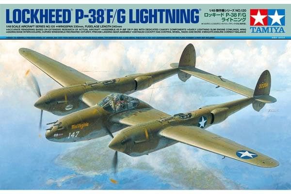 Tamiya Lockheed P-38 F/G Lightning® 1:48 Modellbyggsats