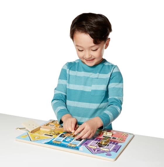 Aktivitetslegetøj, Låsebræt, Låsepuslespil - Melissa & Doug