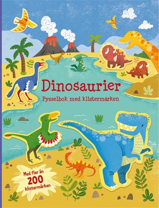 Dinosaurer Puslespil bog med klistermærker - Teddykompaniet