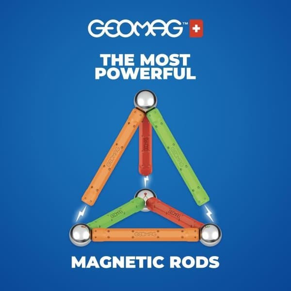 GEOMAG CLASSIC, SUPERCOLOR PANELS 35 st, magnetkonstruktion, pedagogiska spel, Leksak för barn i åldern 5, GMS01