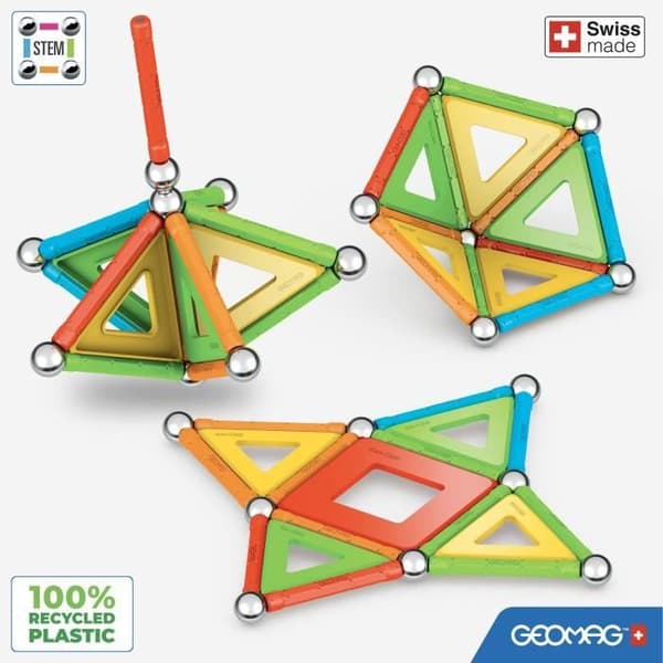GEOMAG CLASSIC, SUPERCOLOR PANELS 35 st, magnetkonstruktion, pedagogiska spel, Leksak för barn i åldern 5, GMS01