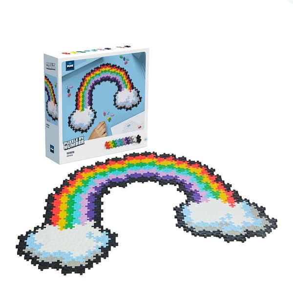 Puzzle By Number Rainbow and Unicorn 500 brikker Plus-Plus