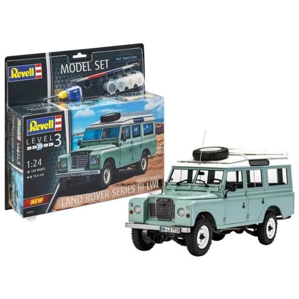Bilmodell - REVELL - Land Rover Series III - Kit för att montera och måla - 184 delar
