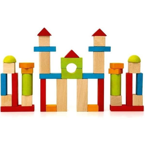 Träkonstruktionsspel - JEUJURA - 40 delar - Förvaringsväska