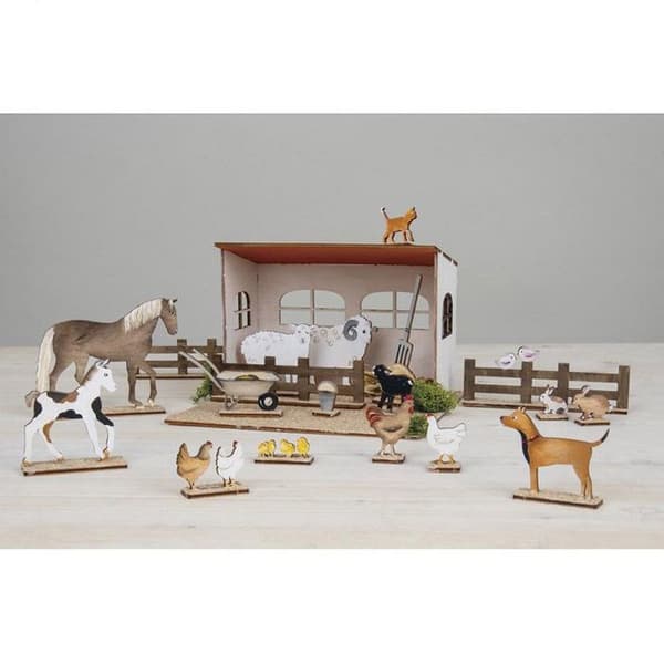 FSC Wooden Farmhouse 3D Decor Kit 45 stycken
