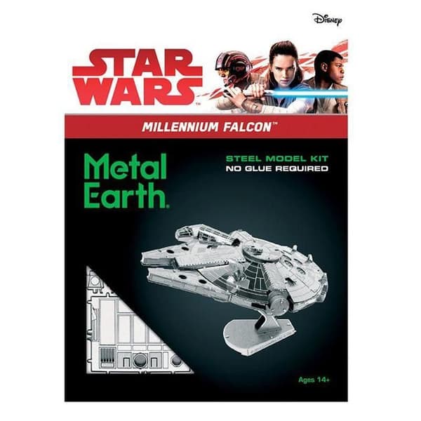 3D-metallmodell - Star Wars - Millennium Falcon - Officiell licens - Limfri montering