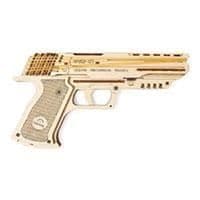 Trämodell - Wolf 1 Pistol - 62 delar - Lätt montering - 60 gummiband ingår