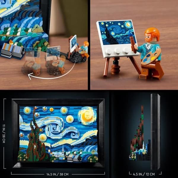 LEGO Idéer 21333 Vincent Van Gogh - Den stjärnklara natten Canvaskonsttryck