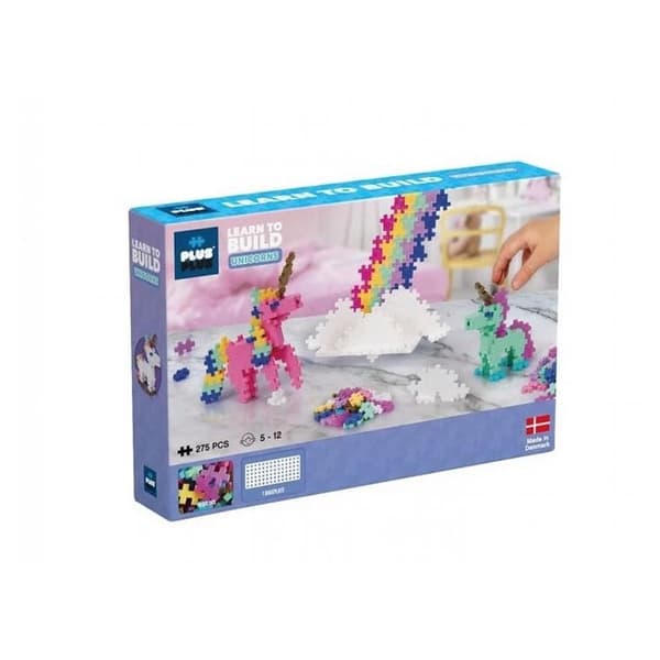 Discovery kit 275 bitar Mini enhörningstema + 1 byggbas + häfte - Plus Plus