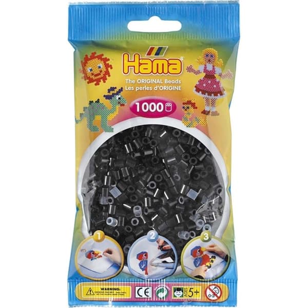 Hama Pärlor Midi 1000 st, Svart