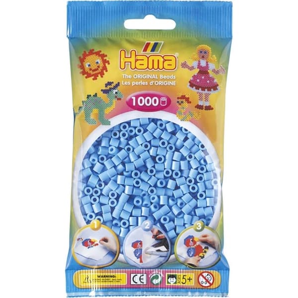 Hama Pärlor Midi 1000 st, Pastellblå