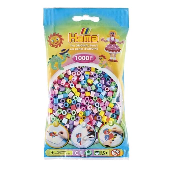 Hama Pärlor Midi 1000 st, Mix 50 Pastellfärger