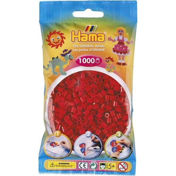 Hama Beads Midi 1000 kpl, joulunpunainen