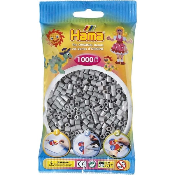 Hama Pärlor Midi 1000 st, Grå