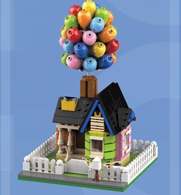 Byggeklodser - hus med balloner - kompatibel med lego