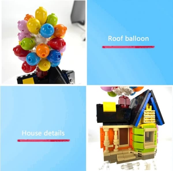 Byggeklodser - hus med balloner - kompatibel med lego
