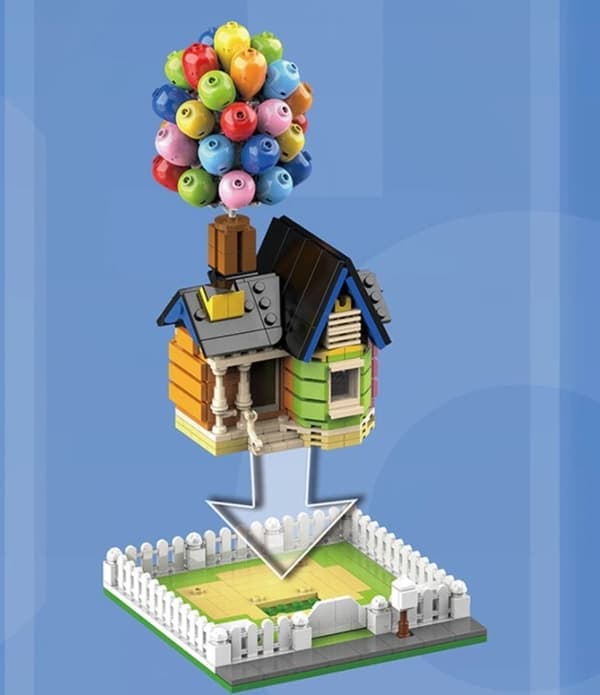 Byggeklodser - hus med balloner - kompatibel med lego