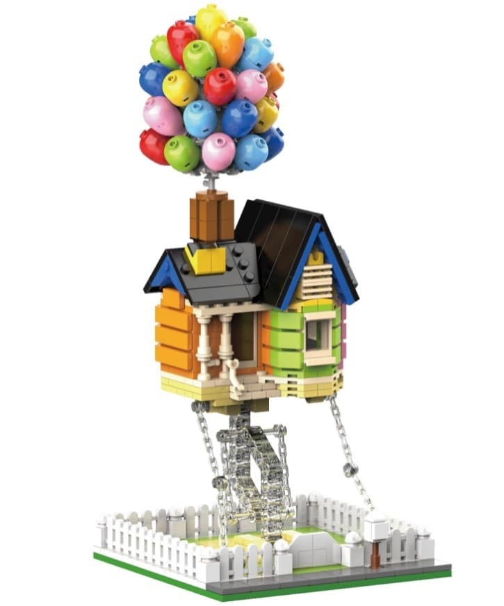 Byggklossar - hus med ballonger - kompatibel med lego