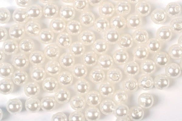 Plastpärlor 4mm 500g, Vit